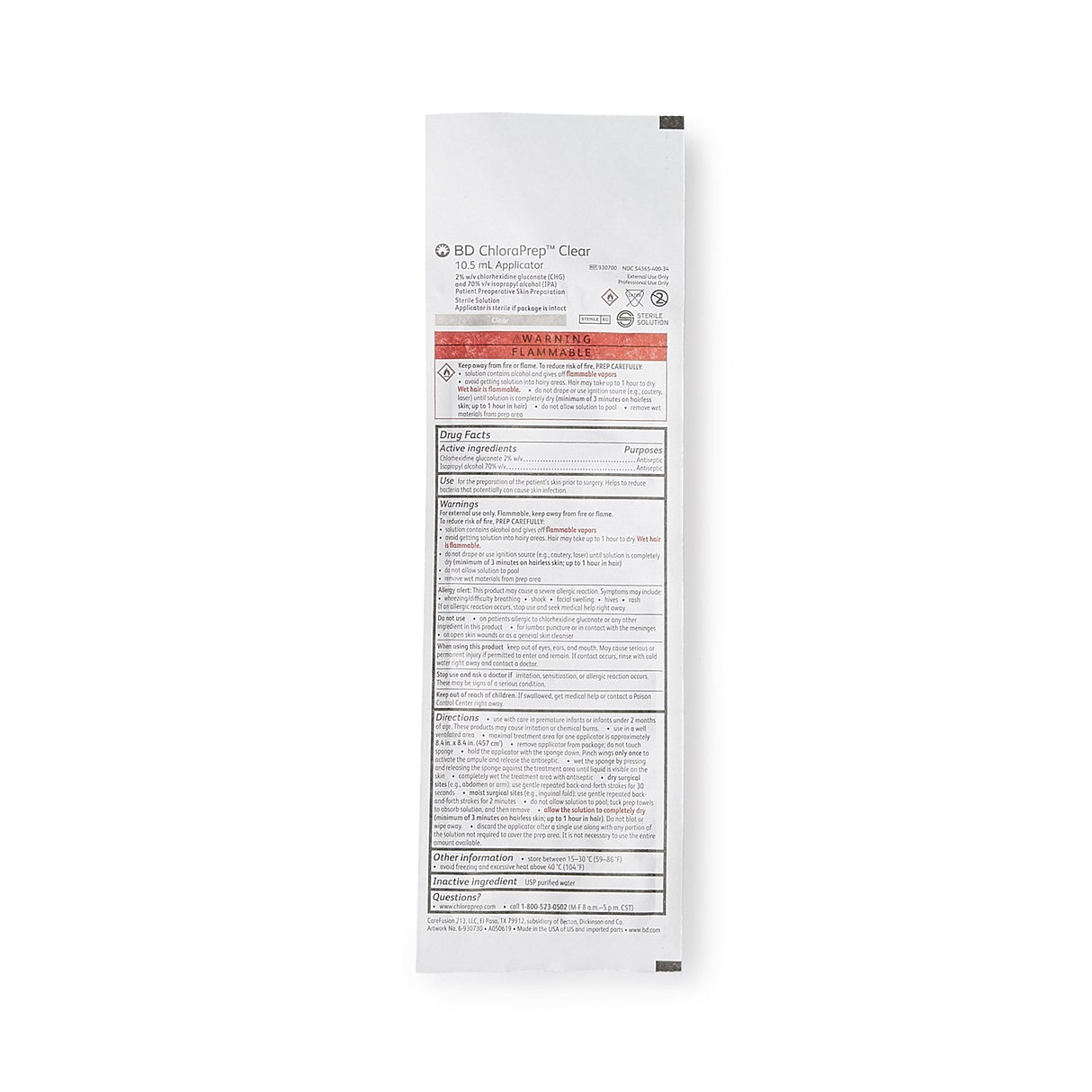 ChloraPrep™ Clear 10.5 mL Foam Applicator 2% / 70% Strength CHG - Box of 25 - Medical Supply Surplus