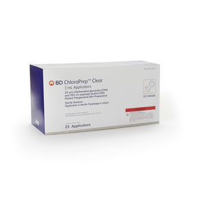 ChloraPrep™ Clear 3 mL Foam Applicator 2% / 70% Strength (930400)- Box of 25 - Medical Supply Surplus