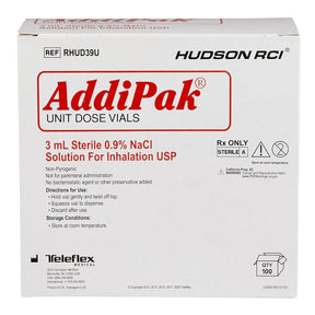Addipak® Sodium Chloride 0.9% Inhalation Solution Unit Dose Vial 3 mL - Medical Supply Surplus