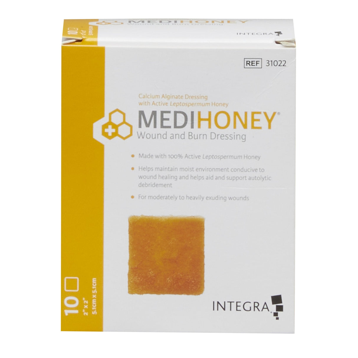 MEDIHONEY® 2 X 2 Calcium Alginate Dressing -  31022 - Medical Supply Surplus