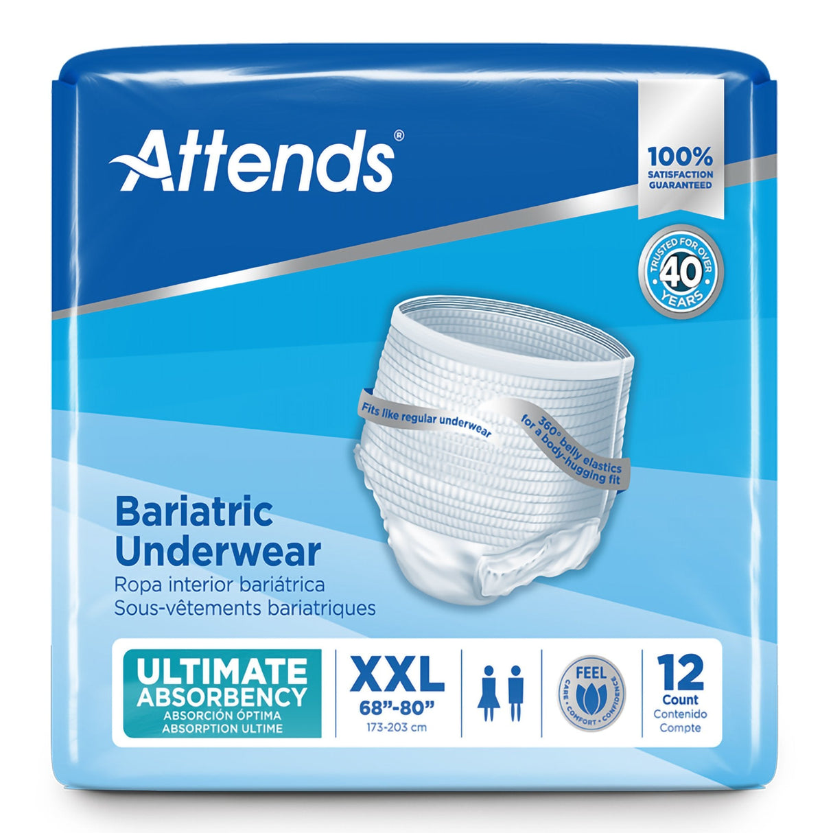 Attends® Bariatric Pull On Adult Underwear - 2XL Case of 48 - Medical Supply Surplus