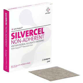 SILVERCEL Non-Adherant Antimicrobial Dressing -  4.2" x 4.2" - Medical Supply Surplus