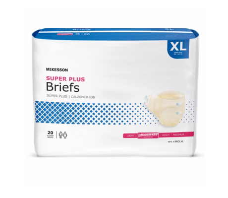 McKesson Super Plus Moderate Absorbency Incontinence Briefs - Medical Supply Surplus