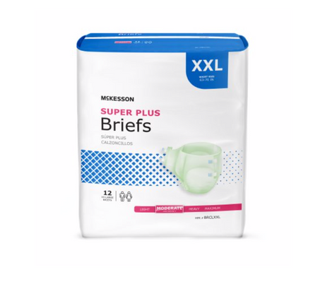 McKesson Super Plus Moderate Absorbency Incontinence Briefs - Medical Supply Surplus