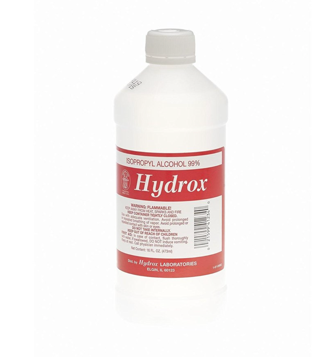 Hydrox Isopropyl 99% Rubbing Alcohol - 16oz Bottles - Case of 12 - Medical Supply Surplus