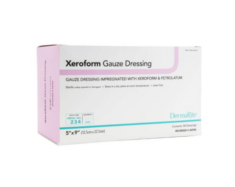 DermaRite Xeroform™ Gauze Dressing 5"x 9" - Box of 50 - Medical Supply Surplus