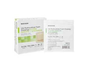 McKesson Lite Hydrocellular Foam Bordered Dressing 3" x 3" - 4872 - Medical Supply Surplus