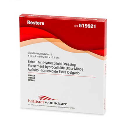 Hydrocolloid Dressing Restore™ Extra Thin 4 X 4 Inch (519921) - Medical Supply Surplus
